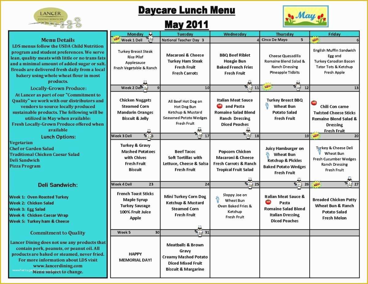 Free School Menu Templates Of 22 School Lunch Menu Template Picture