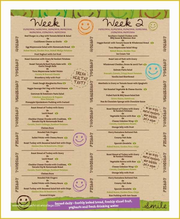 Free School Menu Templates Of 9 School Menu Templates