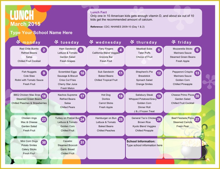 Free School Menu Templates Of Drink Menu Template Free Documents for Pdf