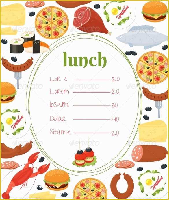 Free School Menu Templates Of Lunch Menu Templates 34 Free Word Pdf Psd Eps