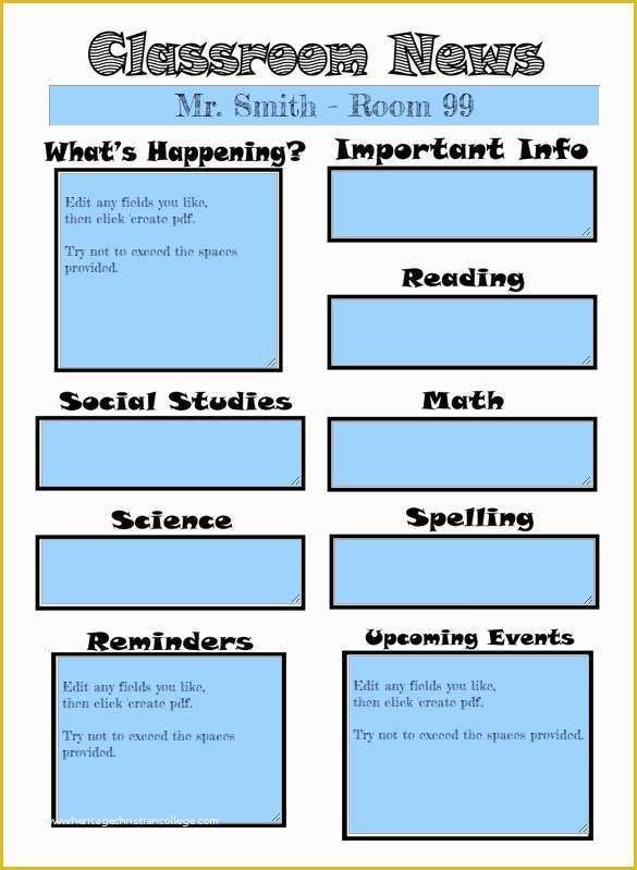 Free School Newsletter Templates for Microsoft Word Of 5 School Newsletter Templates Doc Pdf
