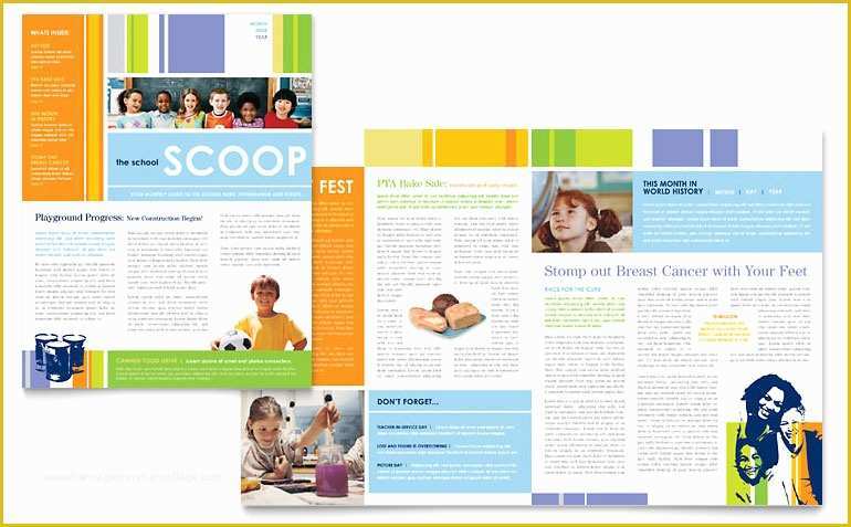 Free School Newsletter Templates for Microsoft Word Of Learning Center &amp; Elementary School Newsletter Template