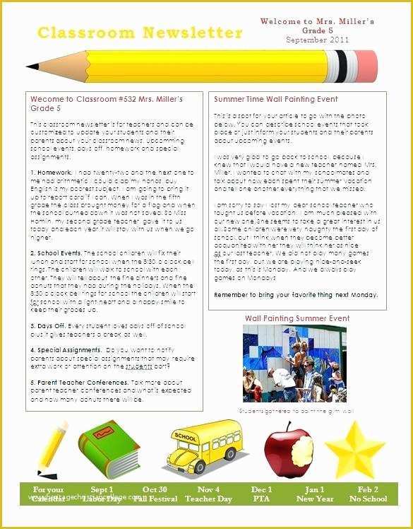 Free School Newsletter Templates for Publisher Of Spring Preschool Newsletter Template the Crafty Teacher