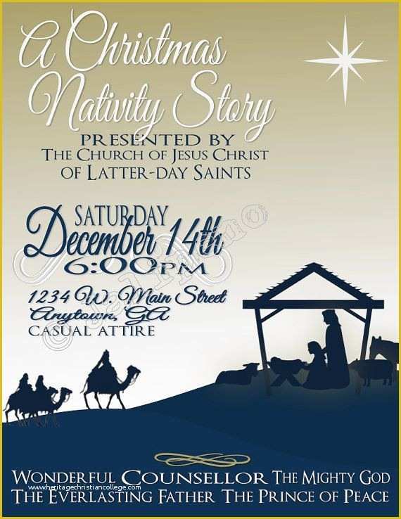 Free School Play Program Template Of Christmas Nativity Presentation Poster Flyer Invitation