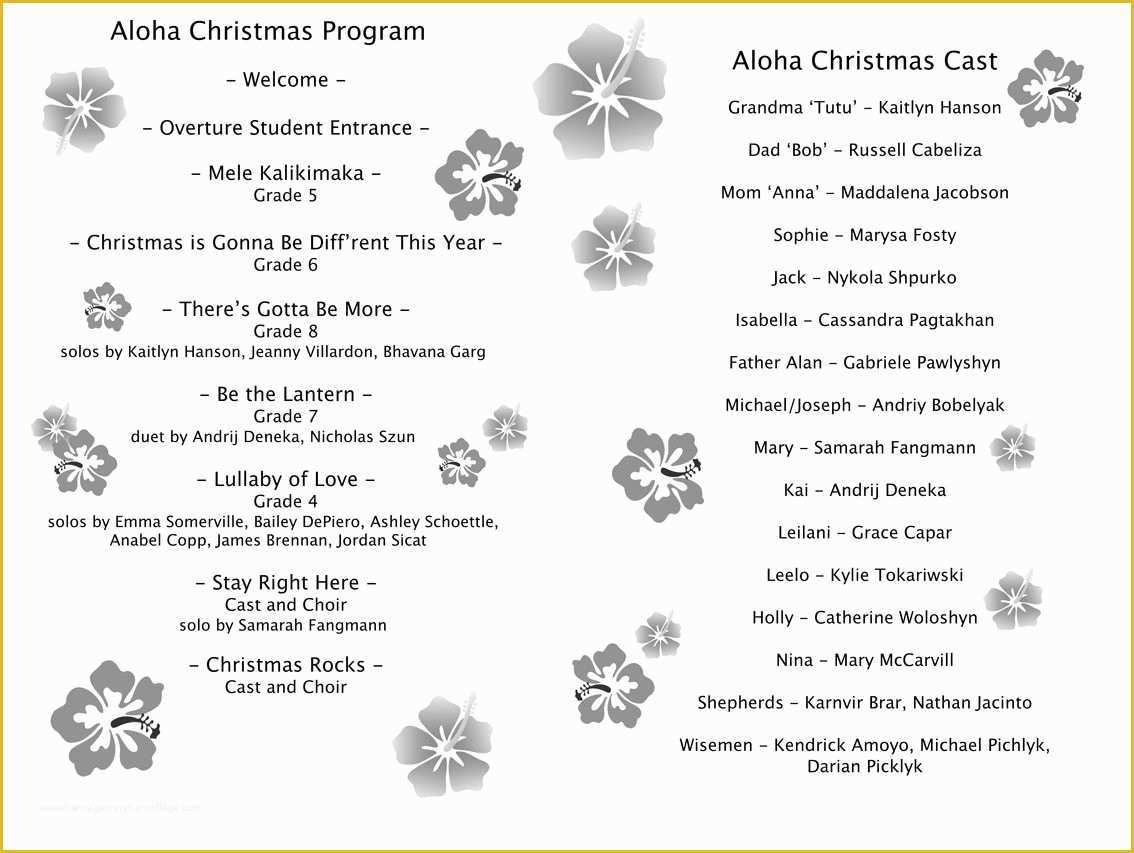 Free School Play Program Template Of Christmas Program Template Beautiful Template Design Ideas