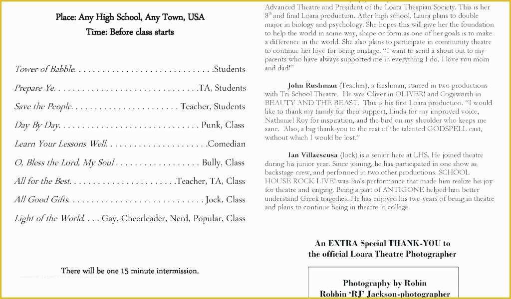 Free School Play Program Template Of School Play Program Template Pathfinder Templates Guide