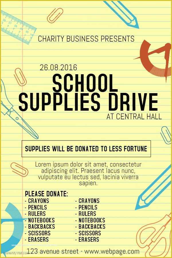 Free School Supply Drive Flyer Template Of 15 Best Educational Poster Templates Images On Pinterest
