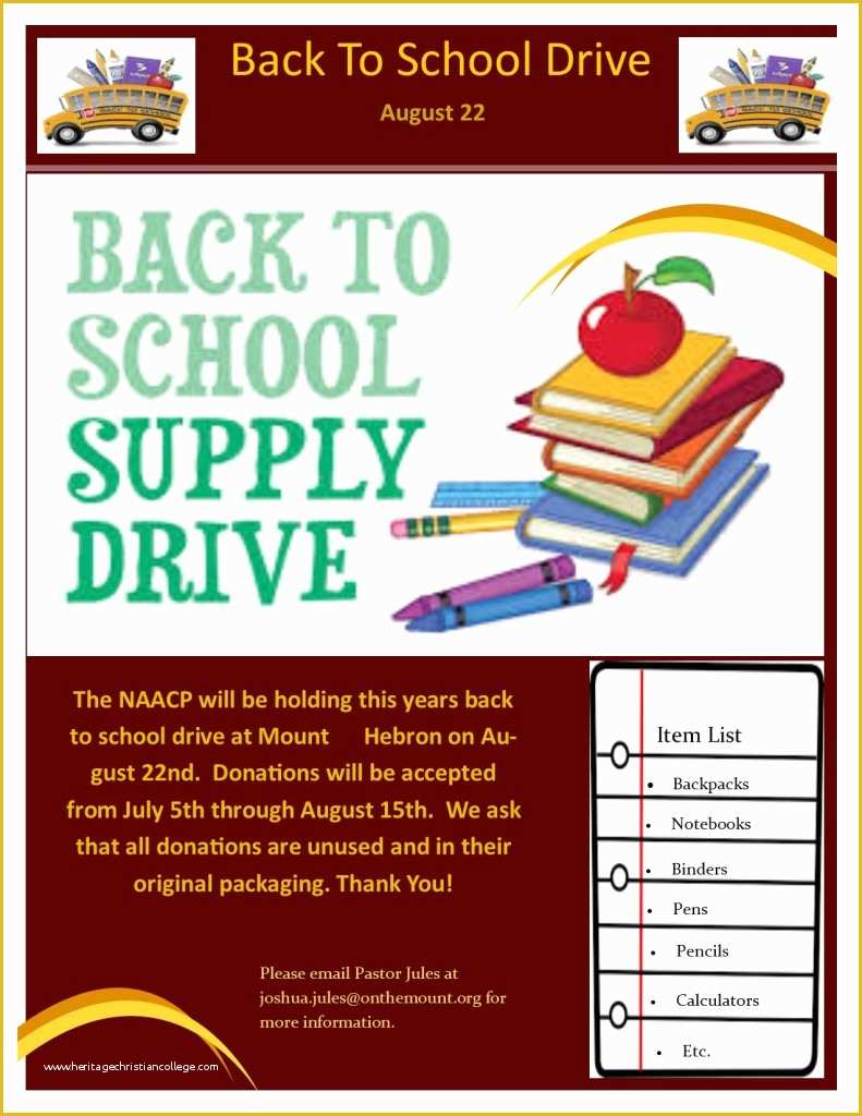 Free School Supply Drive Flyer Template Of 7 Best Of Back to School Supply Drive Flyer Back