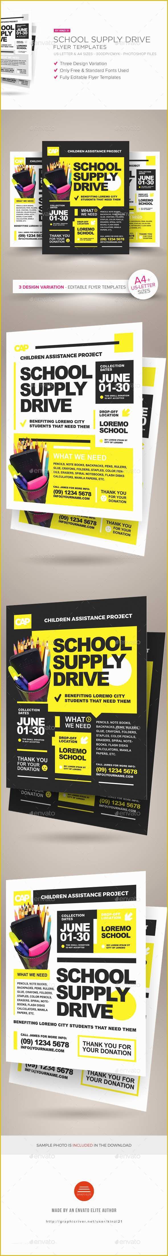 Free School Supply Drive Flyer Template Of School Supply Drive Flyer Templates by Kinzi21