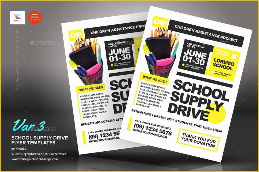 Free School Supply Drive Flyer Template Of School Supply Drive Flyer Templates by Kinzi21