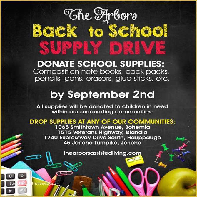 Free School Supply Drive Flyer Template Of School Supply Drive