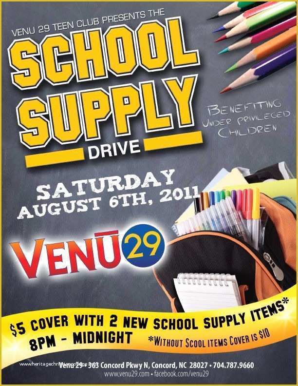 Free School Supply Drive Flyer Template Of School Supply Drive Template Invitation Templates