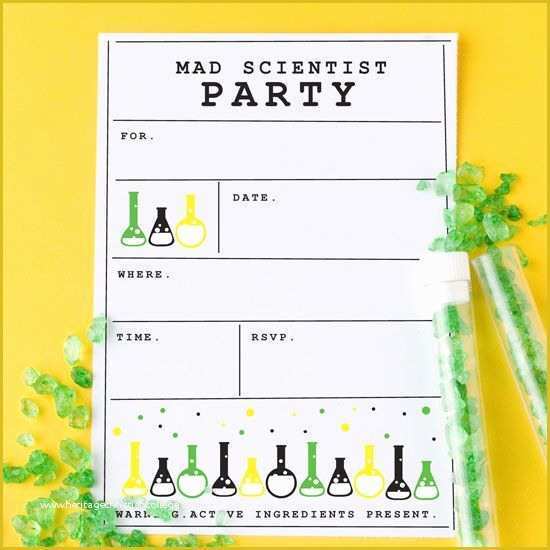 Free Science Birthday Party Invitation Templates Of 17 Best Images About Mad Science Party On Pinterest