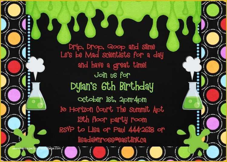 Free Science Birthday Party Invitation Templates Of Free Printable Mad Science Birthday Party Invitations