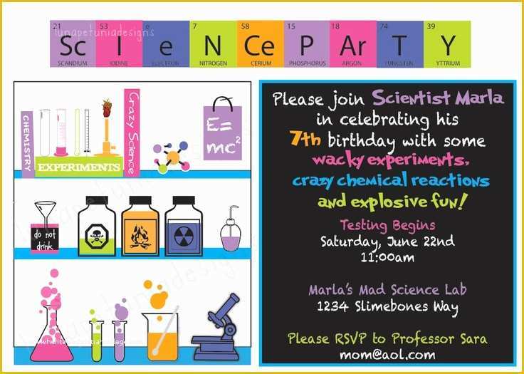 Free Science Birthday Party Invitation Templates Of Free Printable Mad Science Birthday Party Invitations