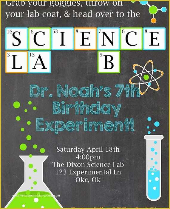 Free Science Birthday Party Invitation Templates Of Free Science Birthday Party Invitation Templates