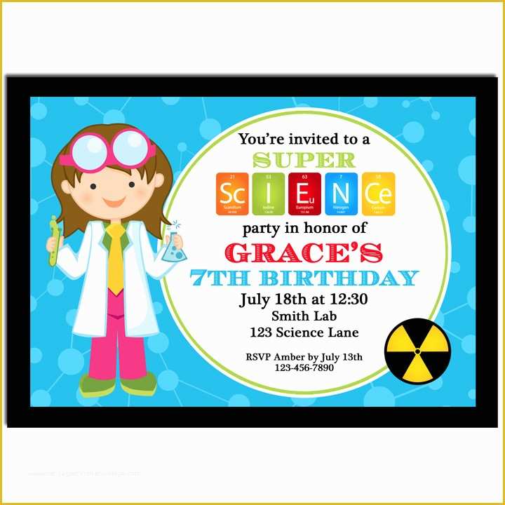 Free Science Birthday Party Invitation Templates Of Girl Science Party Invitation by that Party Chick