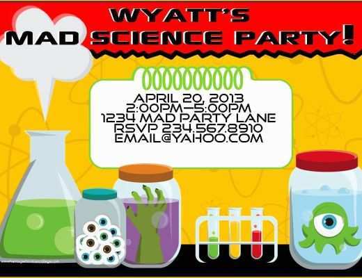 Free Science Birthday Party Invitation Templates Of Mad Scientist Birthday Party Invitations