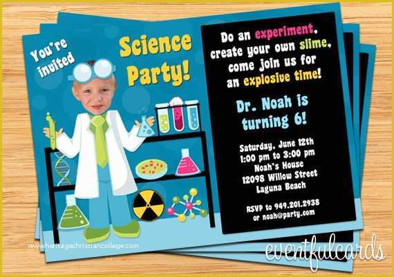 Free Science Birthday Party Invitation Templates Of Party Invitation Templates Science Party Invitations