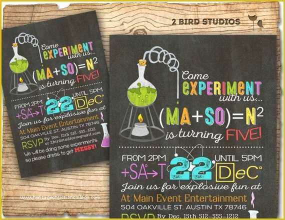 Free Science Birthday Party Invitation Templates Of Science Birthday Party Invitation Science Birthday