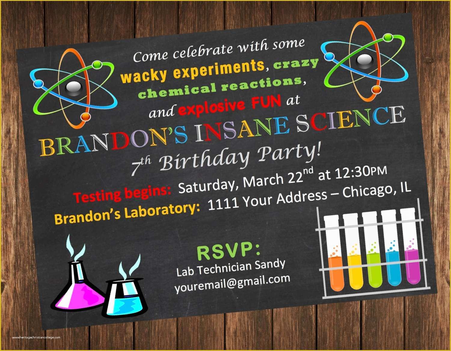 Free Science Birthday Party Invitation Templates Of Science Birthday Party Invitations
