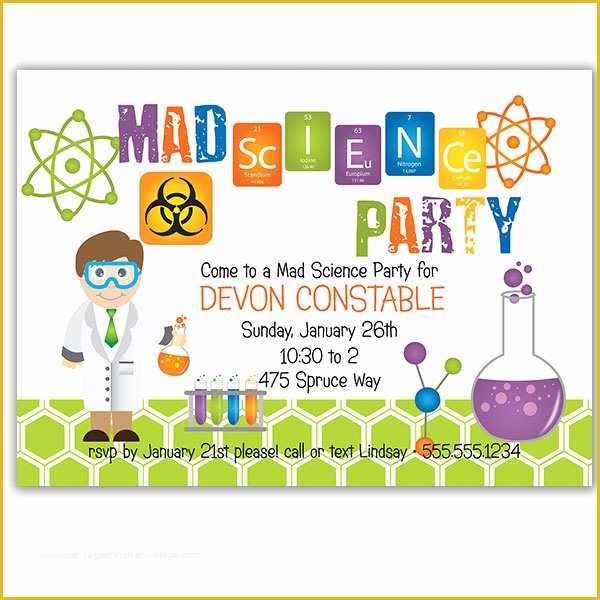 Free Science Birthday Party Invitation Templates Of Science Birthday Party Invitations