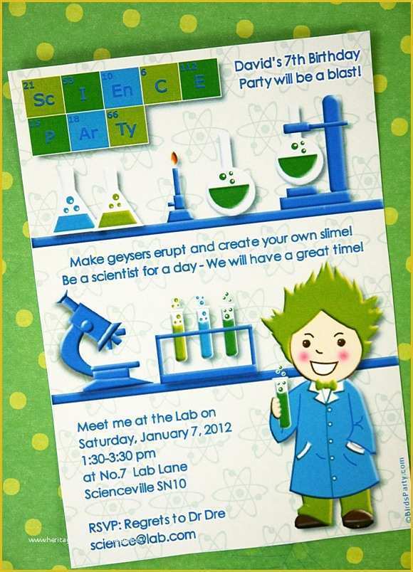 Free Science Birthday Party Invitation Templates Of Science Birthday Party Invitations Template