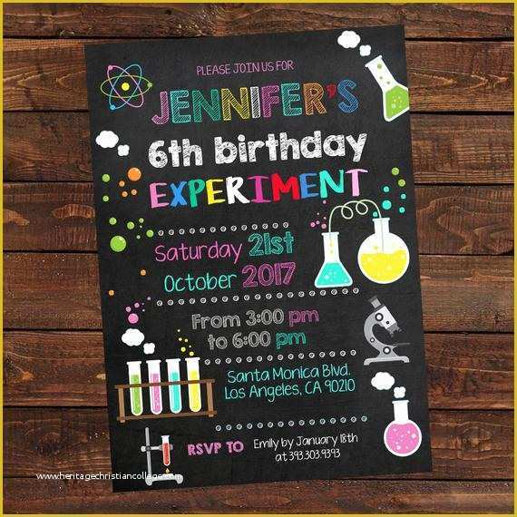 Free Science Birthday Party Invitation Templates Of Science Girl Birthday Invitations Mad Science Party