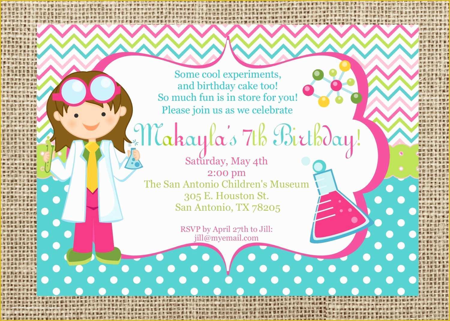 Free Science Birthday Party Invitation Templates Of Science Invitations Birthday Party