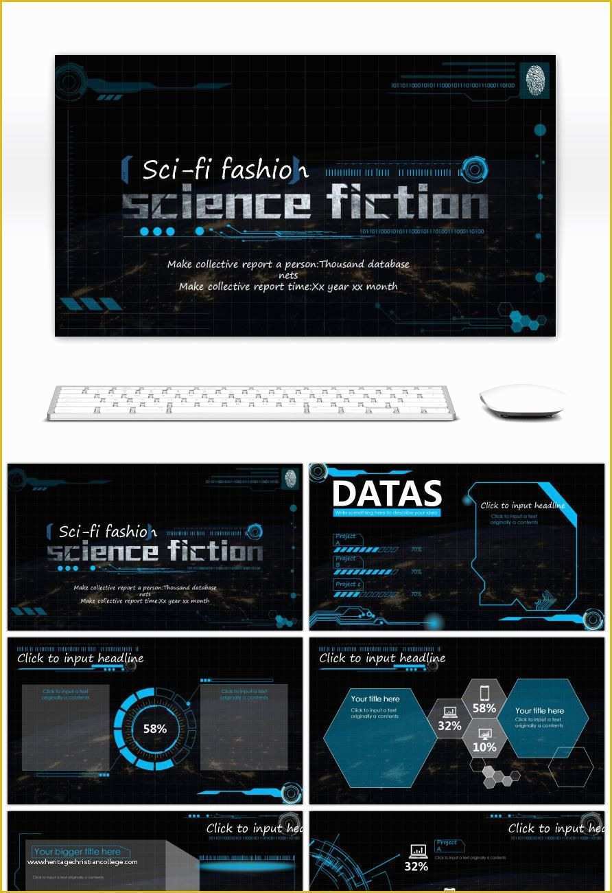 Free Science Website Templates Of Awesome Black atmospheric Science Fiction Fashion Ppt