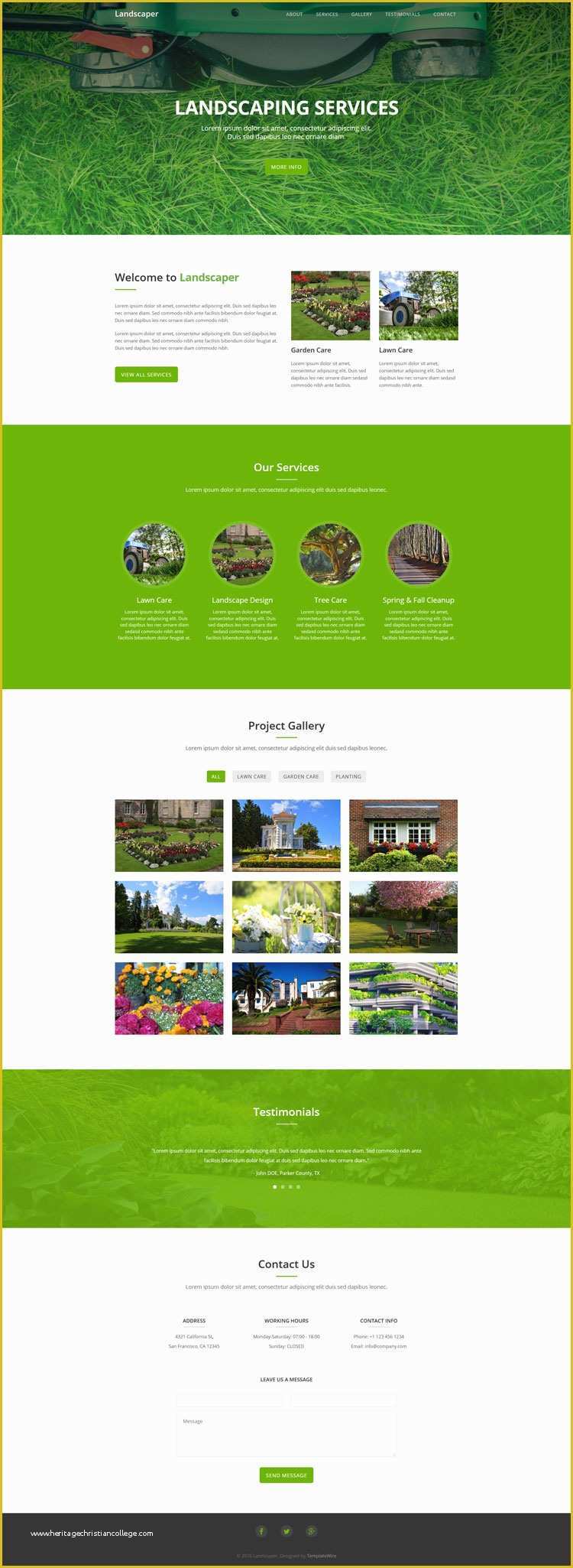 Free Science Website Templates Of Landscaper Free Landscaping Website Template Bootstrap