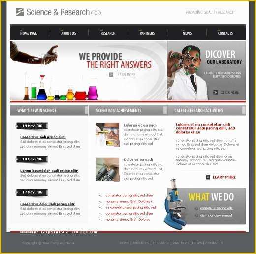 Free Science Website Templates Of Science & Research Pany Website Template Templatesbox