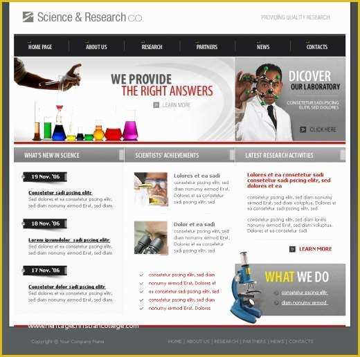 Free Science Website Templates Of Science &amp; Research Pany Website Template Templatesbox