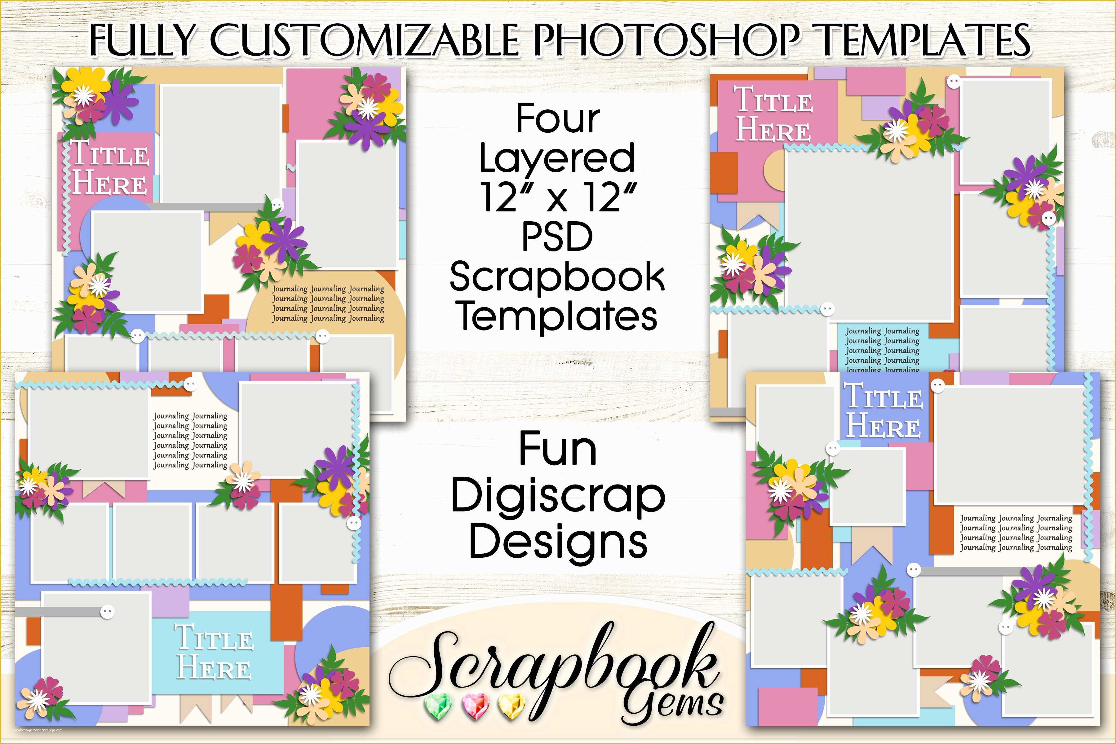 Free Scrapbook Templates for Photoshop Of Layered Psd Scrapbook Templates Templates Creative Market