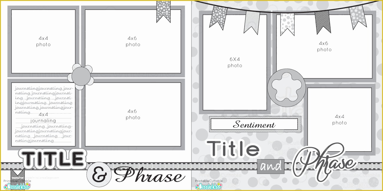 Free Scrapbook Templates Of 12x12 Two Page Free Printable Scrapbook Layout