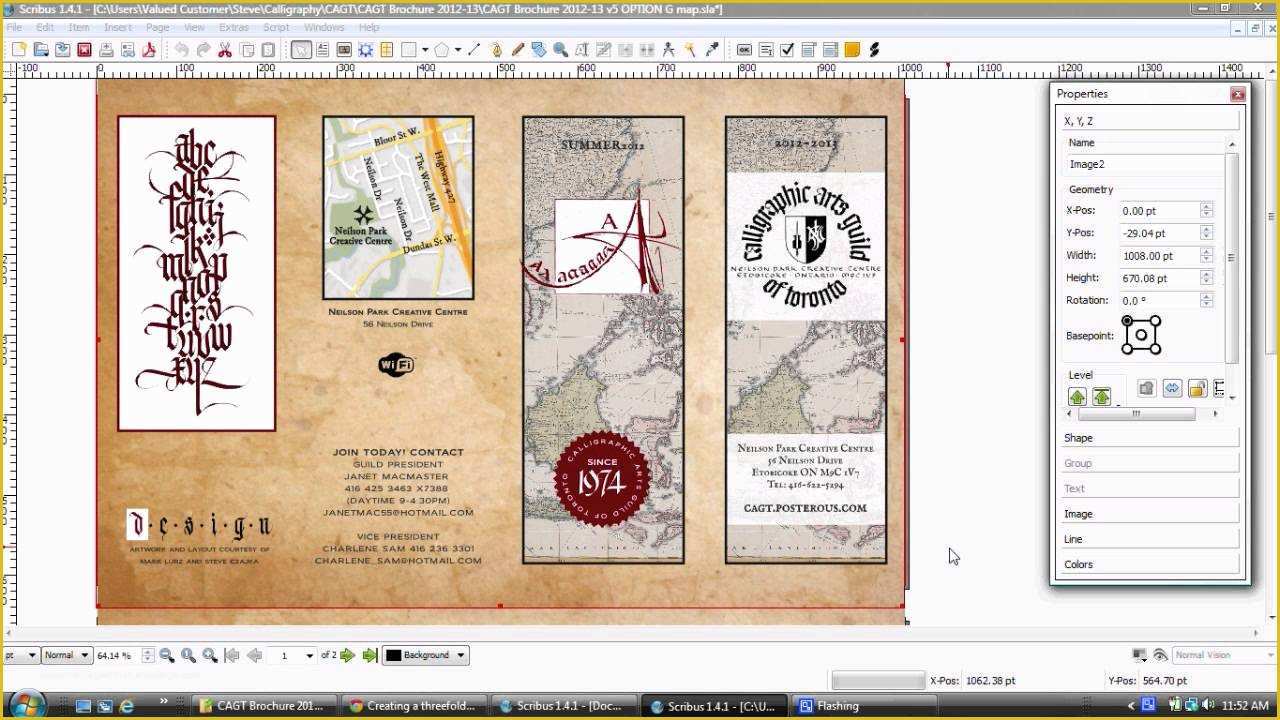 Free Scribus Templates Of Design Professional Brochures Using Gimp Inkscape and