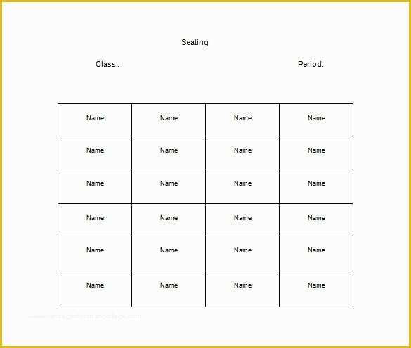 Free Seating Chart Template Of Classroom Seating Chart Template 10 Examples In Pdf