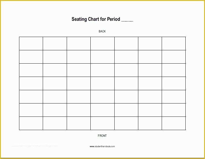 Free Seating Chart Template Of Free Printable Horizontal Classroom Seating Chart