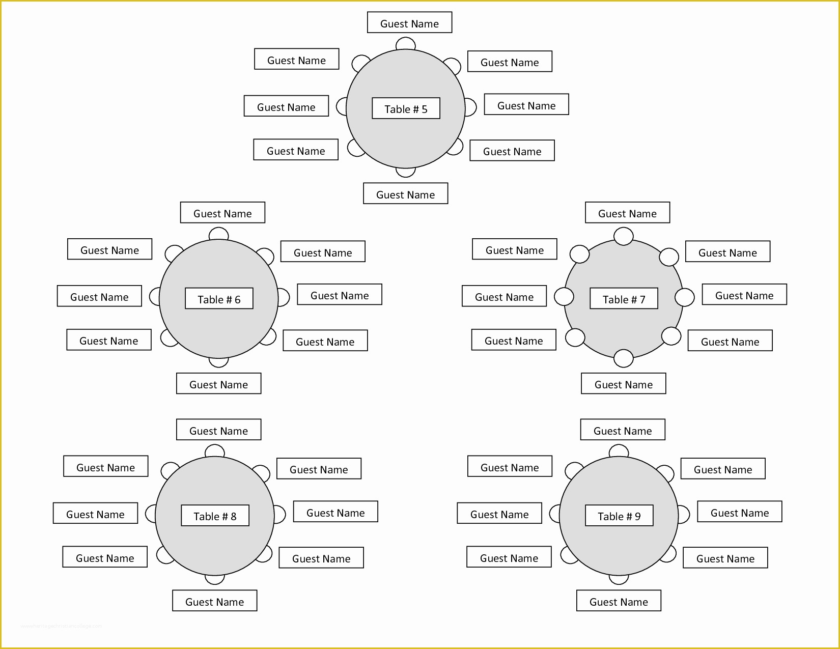 Free Seating Chart Template Of Printable Wedding Seating Templates