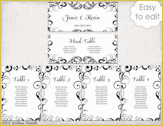 Free Seating Chart Template Of Wedding Seating Chart Template Black and White