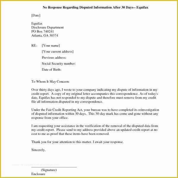 Free Section 609 Credit Dispute Letter Template Of Redit Dispute Letter Template