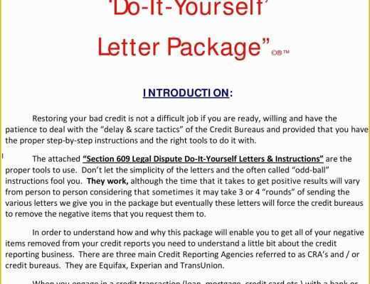 Free Section 609 Credit Dispute Letter Template Of the Section 609 Credit Dispute Do It Yourself Letter