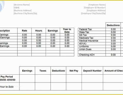 Free Self Employed Pay Stub Template Of 12 Free Self Employed Pay Stub Template