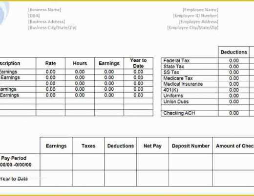 Free Self Employed Pay Stub Template Of 12 Free Self Employed Pay Stub Template