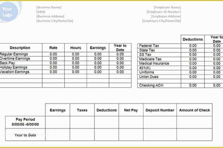 Free Self Employed Pay Stub Template Of 12 Free Self Employed Pay Stub Template