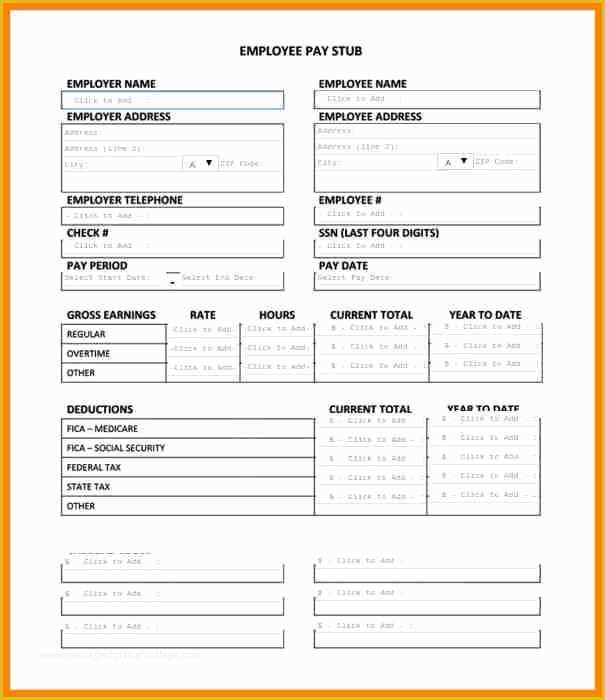 Free Self Employed Pay Stub Template Of 12 Free Self Employed Pay Stub Template