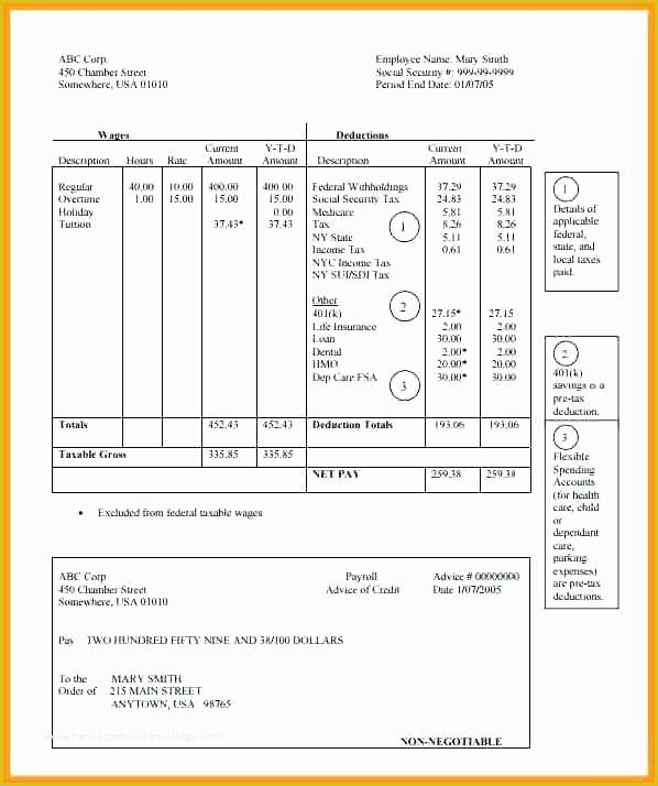 Free Self Employed Pay Stub Template Of 15 Pay Stub Self Employed