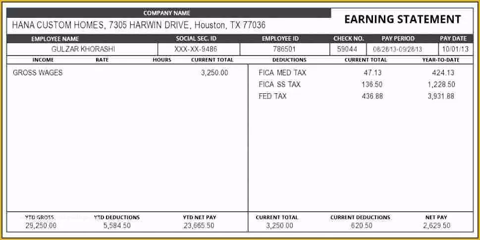 Free Self Employed Pay Stub Template Of 5 Free Paystub Generator for Self Employed