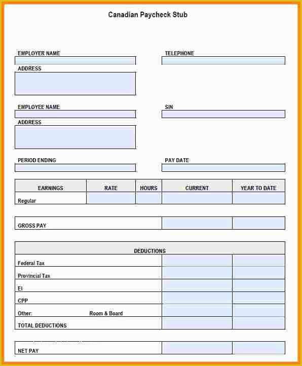 Free Self Employed Pay Stub Template Of 5 Payroll Stubs Templates Free