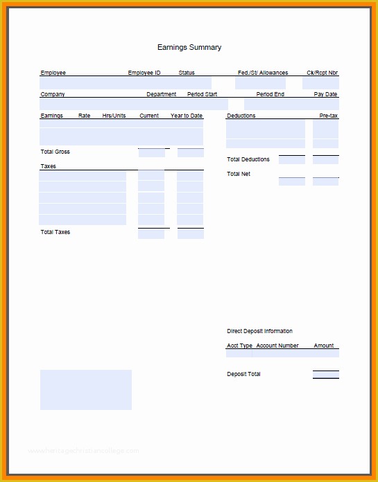Free Self Employed Pay Stub Template Of 5 Printable Pay Stub Template Free